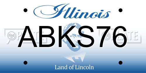 ABKS76 Illinois License Plate