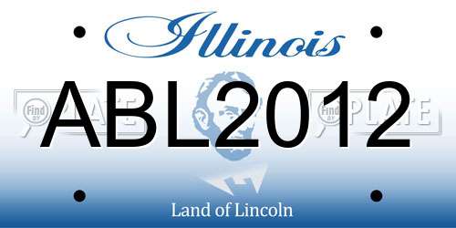 ABL2012 Illinois License Plate