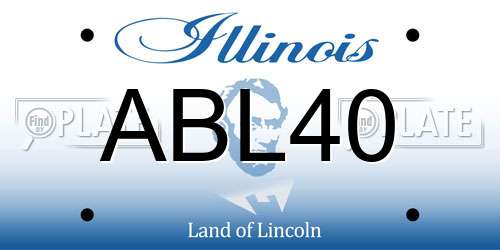 ABL40 Illinois License Plate