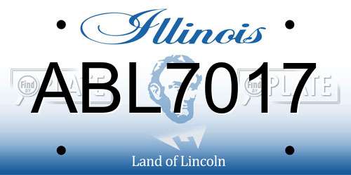 ABL7017 Illinois License Plate