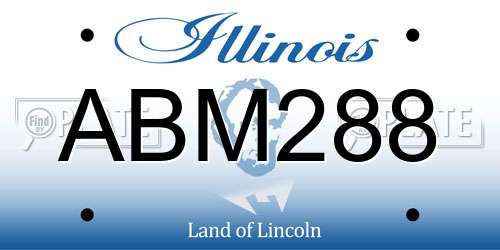 ABM288 Illinois License Plate
