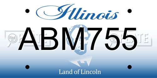 ABM755 Illinois License Plate