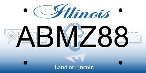ABMZ88 Illinois License Plate