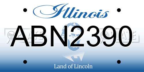 ABN2390 Illinois License Plate