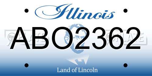 ABO2362 Illinois License Plate