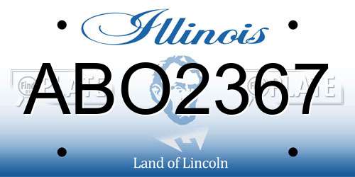 ABO2367 Illinois License Plate