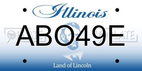ABO49E Illinois License Plate