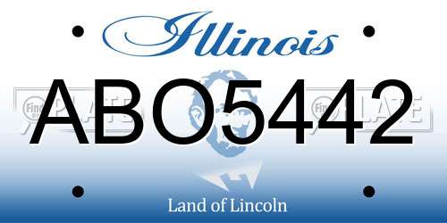 ABO5442 Illinois License Plate
