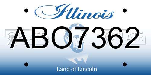 ABO7362 Illinois License Plate