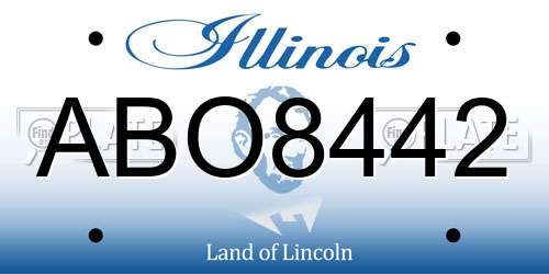 ABO8442 Illinois License Plate