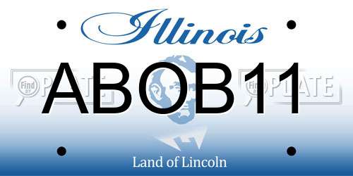 ABOB11 Illinois License Plate