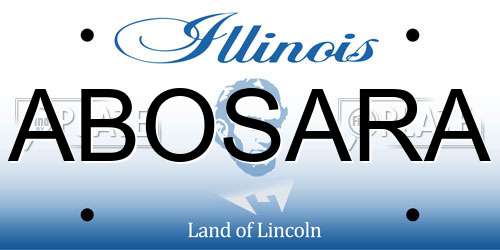 ABOSARA Illinois License Plate