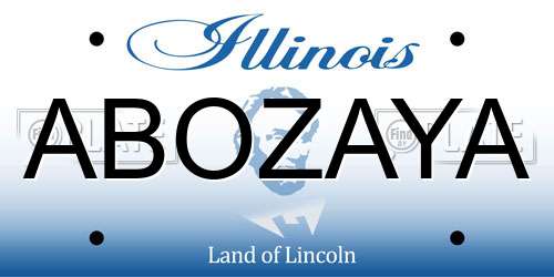 ABOZAYA Illinois License Plate