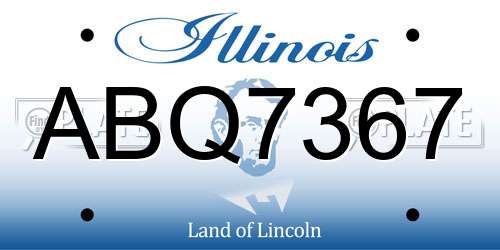 ABQ7367 Illinois License Plate