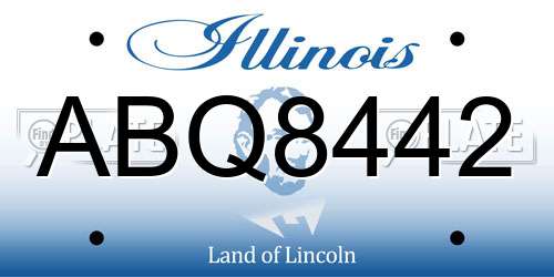 ABQ8442 Illinois License Plate