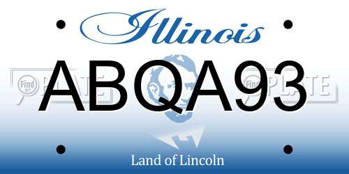 ABQA93 Illinois License Plate