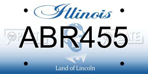 ABR455 Illinois License Plate