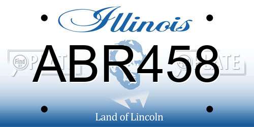 ABR458 Illinois License Plate