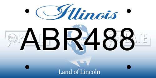 ABR488 Illinois License Plate