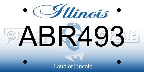 ABR493 Illinois License Plate