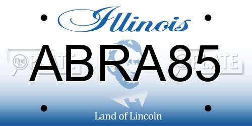 ABRA85 Illinois License Plate