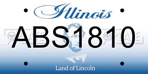 ABS1810 Illinois License Plate
