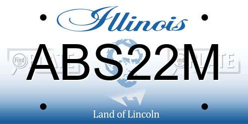 ABS22M Illinois License Plate