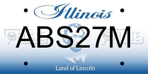 ABS27M Illinois License Plate