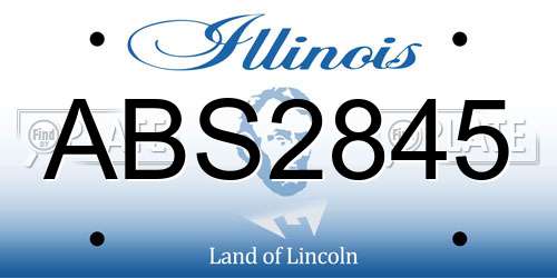 ABS2845 Illinois License Plate