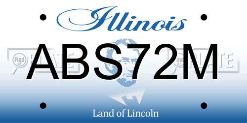 ABS72M Illinois License Plate