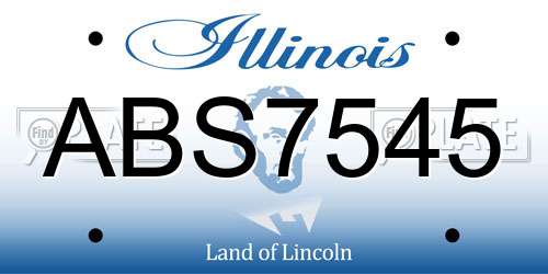 ABS7545 Illinois License Plate