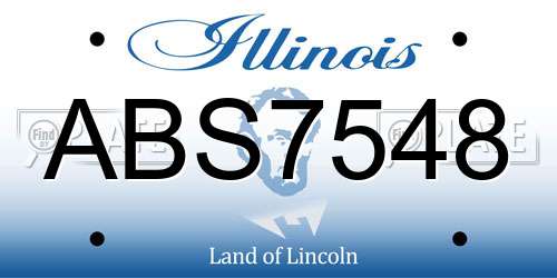 ABS7548 Illinois License Plate