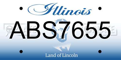 ABS7655 Illinois License Plate
