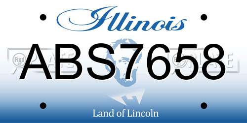 ABS7658 Illinois License Plate