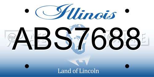 ABS7688 Illinois License Plate