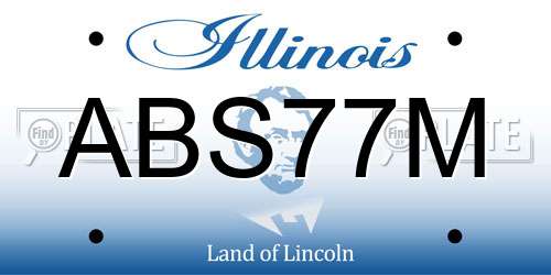 ABS77M Illinois License Plate