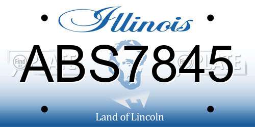 ABS7845 Illinois License Plate