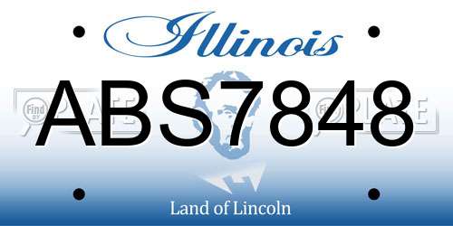 ABS7848 Illinois License Plate