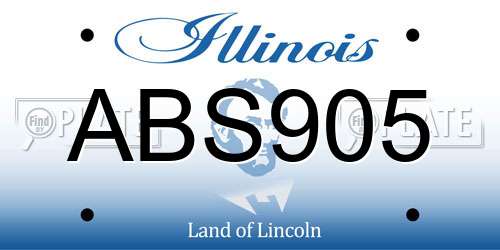 ABS905 Illinois License Plate