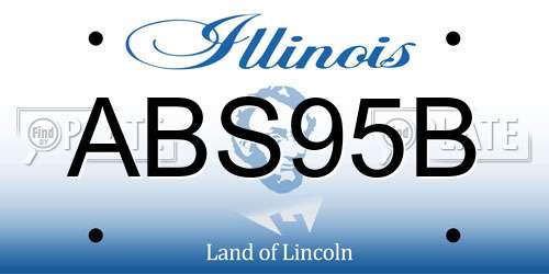 ABS95B Illinois License Plate