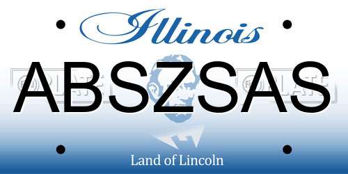 ABSZSAS Illinois License Plate