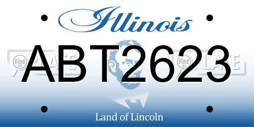 ABT2623 Illinois License Plate