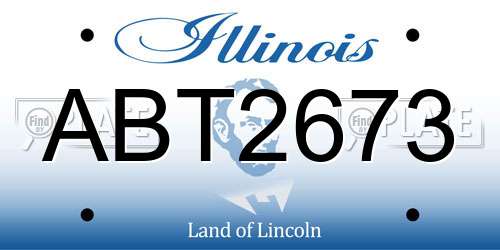 ABT2673 Illinois License Plate