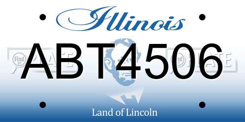ABT4506 Illinois License Plate