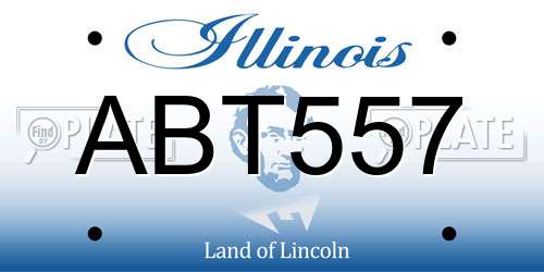 ABT557 Illinois License Plate