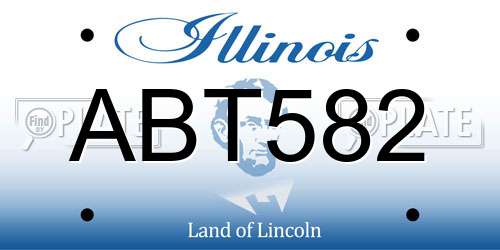 ABT582 Illinois License Plate