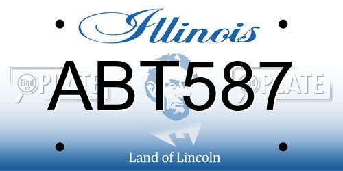 ABT587 Illinois License Plate