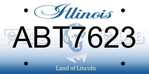 ABT7623 Illinois License Plate