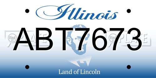 ABT7673 Illinois License Plate