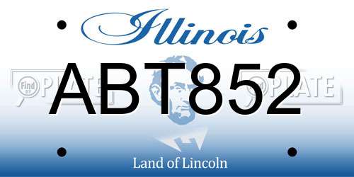ABT852 Illinois License Plate